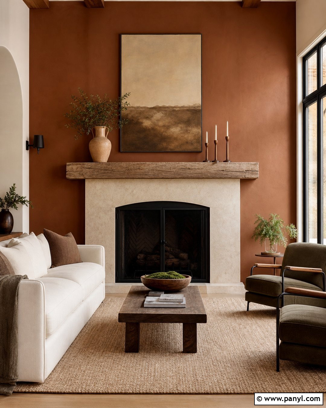 Clay Colored Fireplace Wall - 30 clay colored walls