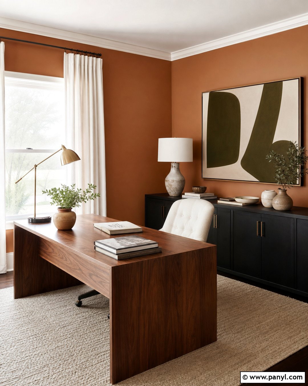 Clay Colored Home Office Walls - 30 clay colored walls