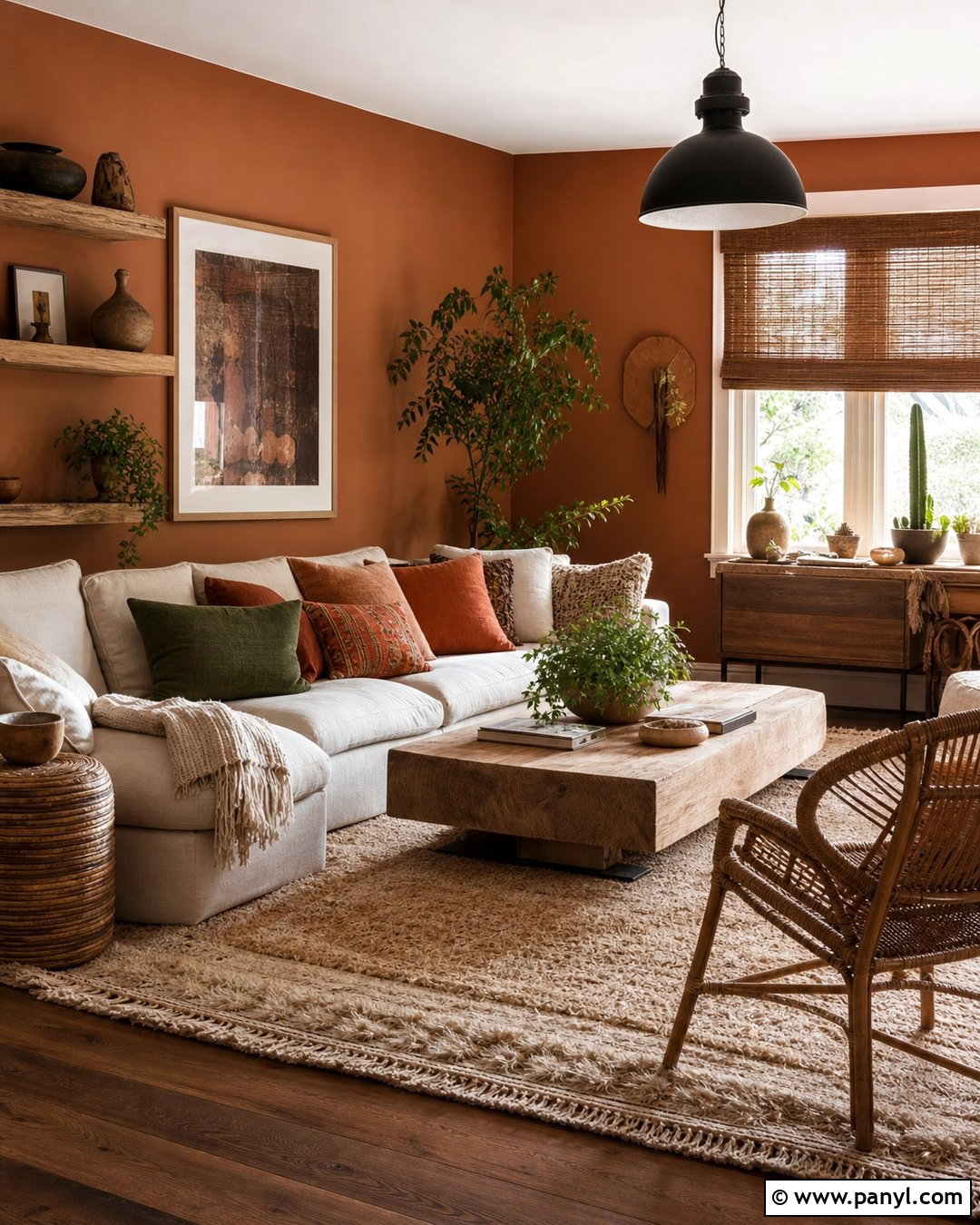 Clay Colored Walls With Boho Decor - 30 clay colored walls