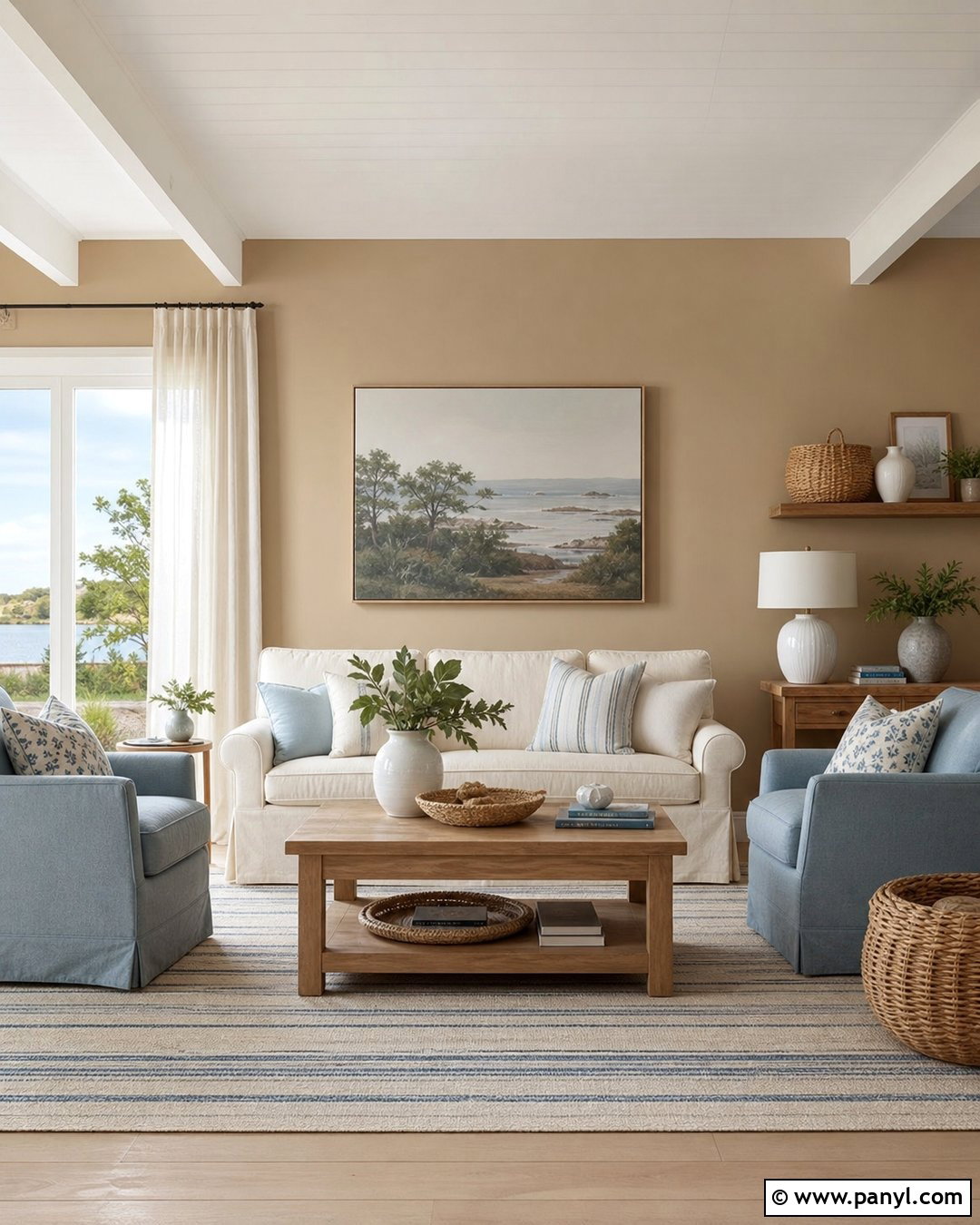 Clay Colored Walls With Coastal Decor - 30 clay colored walls