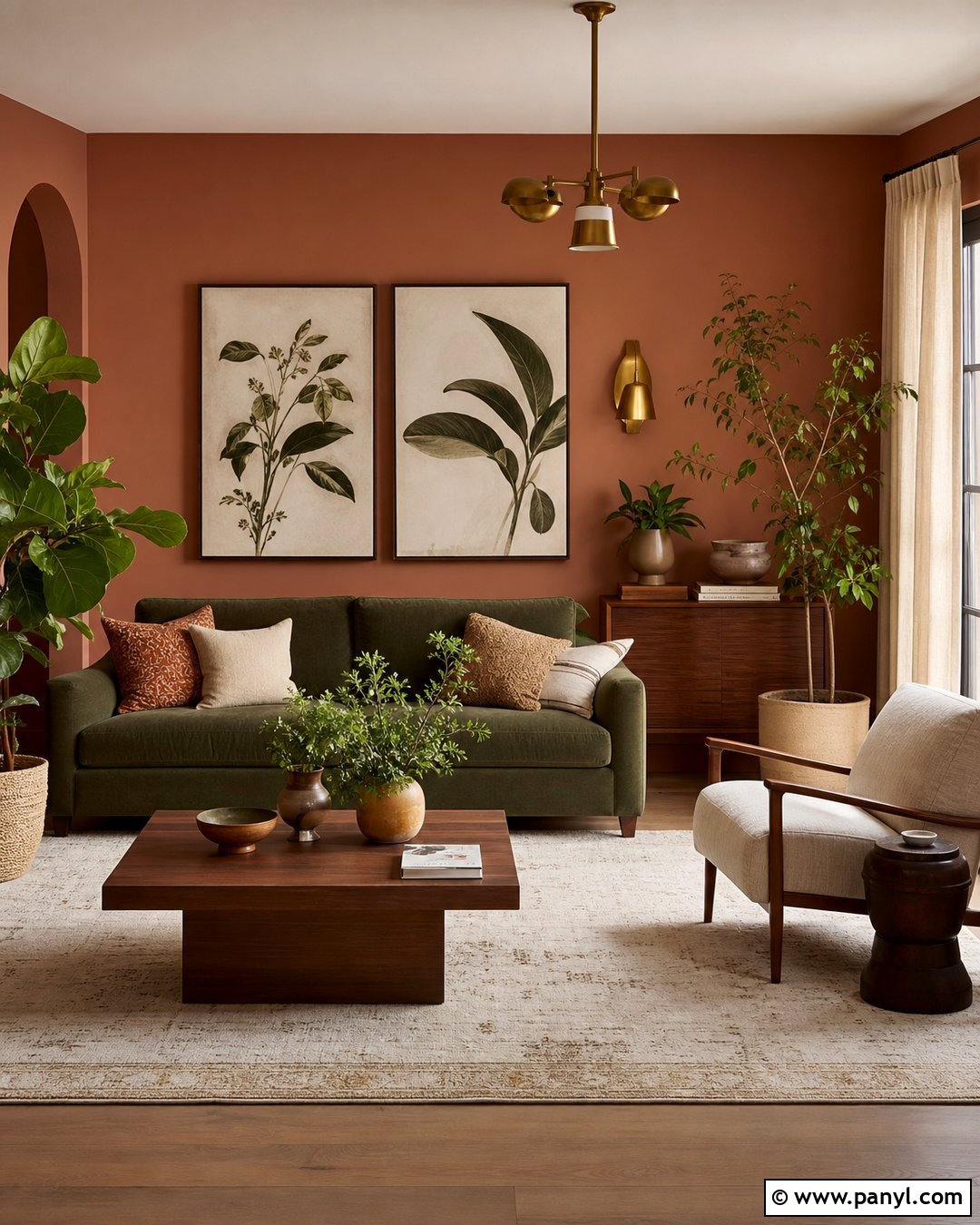 Clay Colored Walls With Olive Green - 30 clay colored walls