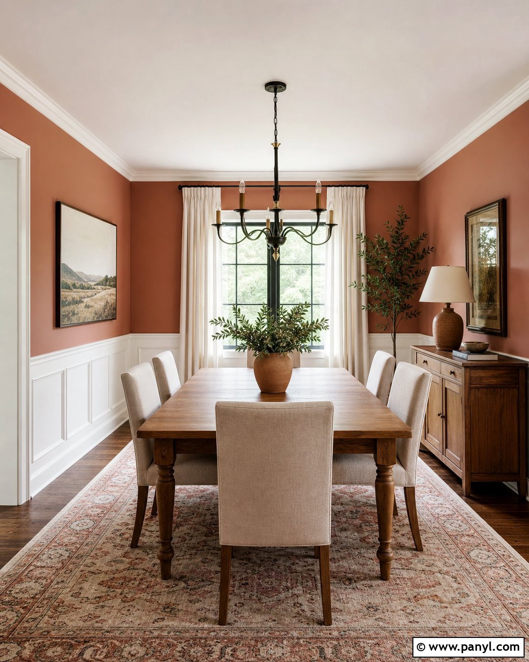 Clay Colored Walls With Wainscoting - 30 clay colored walls