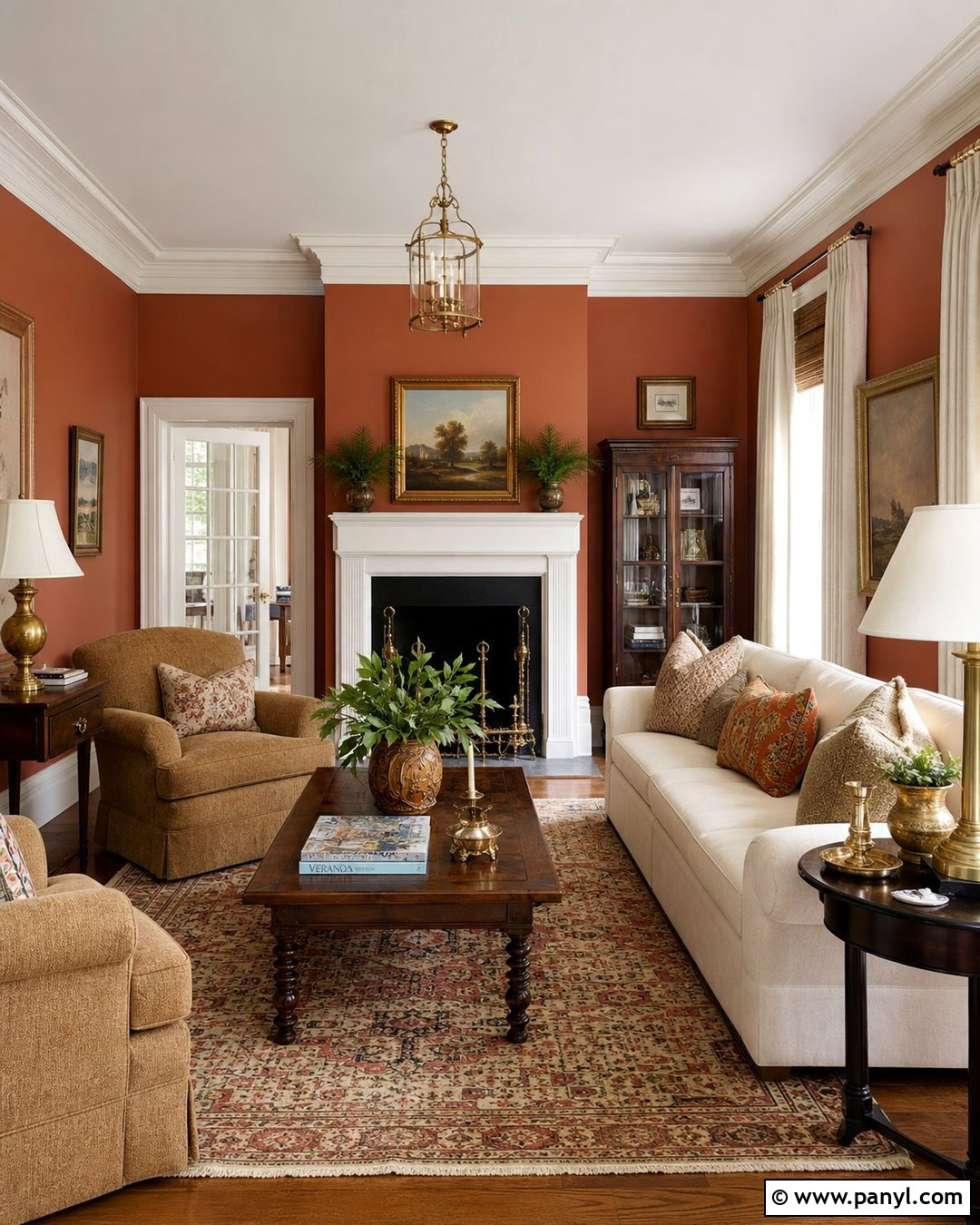 Clay Colored Walls With White Trim - 30 clay colored walls