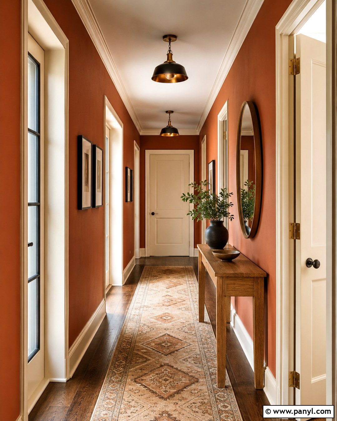 Clay Hallway Walls With White Trim - 20 Clay Color Painted Walls