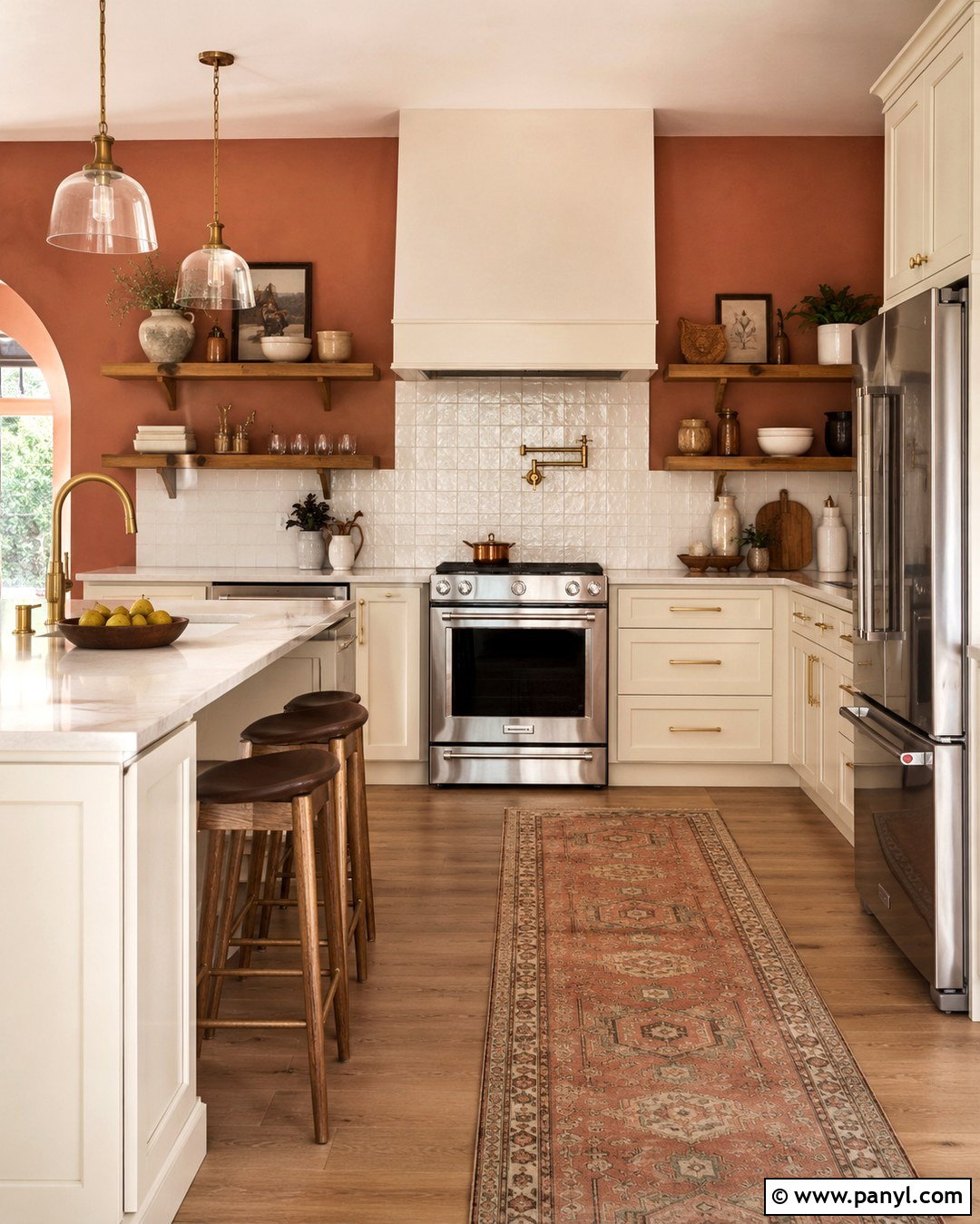 Clay Kitchen Walls With Cream Cabinets - 20 Clay Color Painted Walls