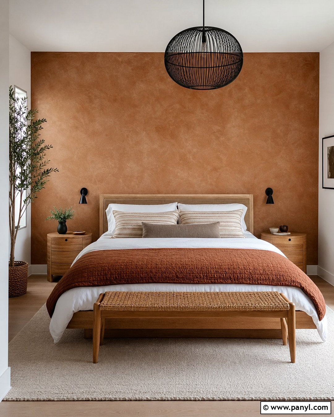 Clay Limewash Bedroom Wall - 35 limewash accent wall ideas