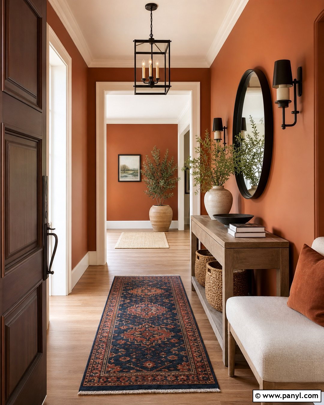 Clay Orange Entryway - 35 orange wall paint ideas
