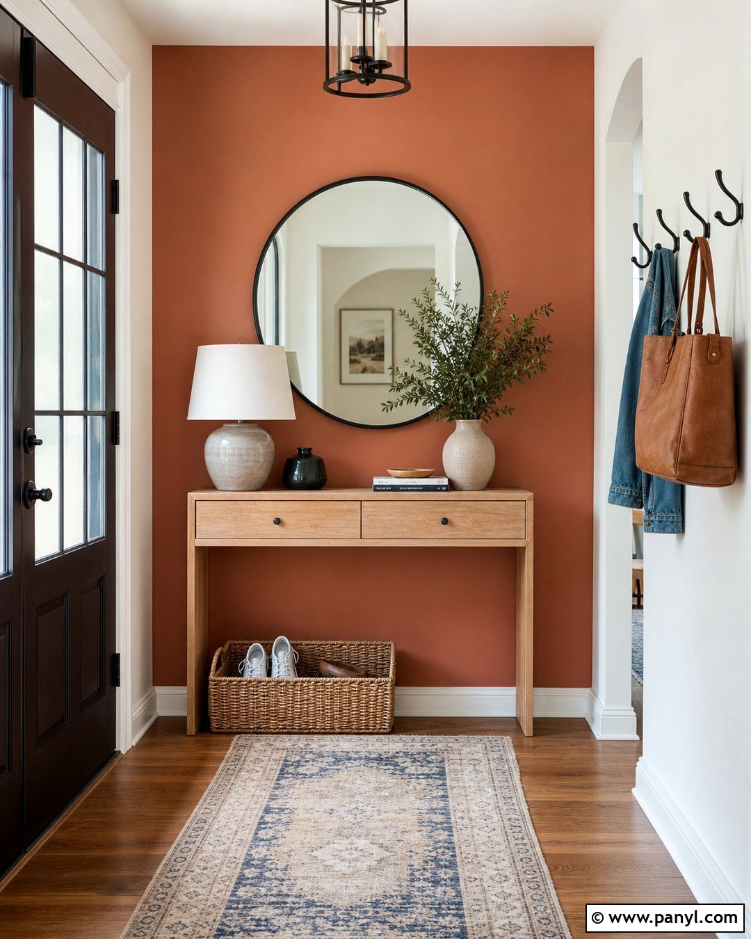 Clay Orange Entryway Accent Wall - 30 orange accent walls