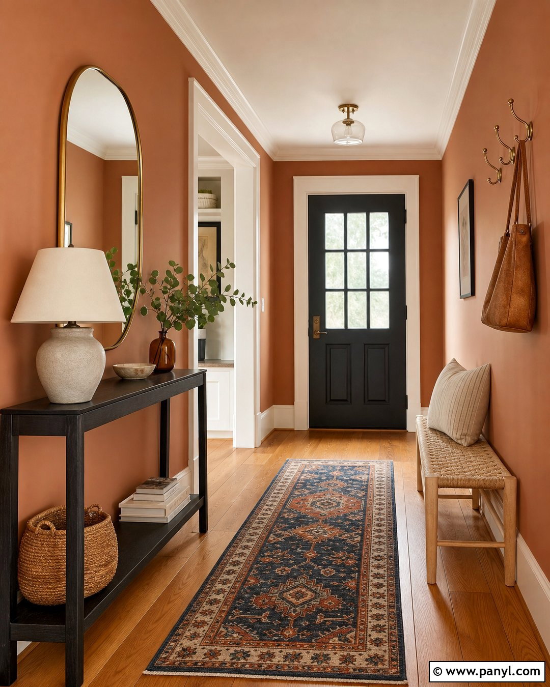 Clay Orange Entryway - 30 Orange Wall Color Ideas