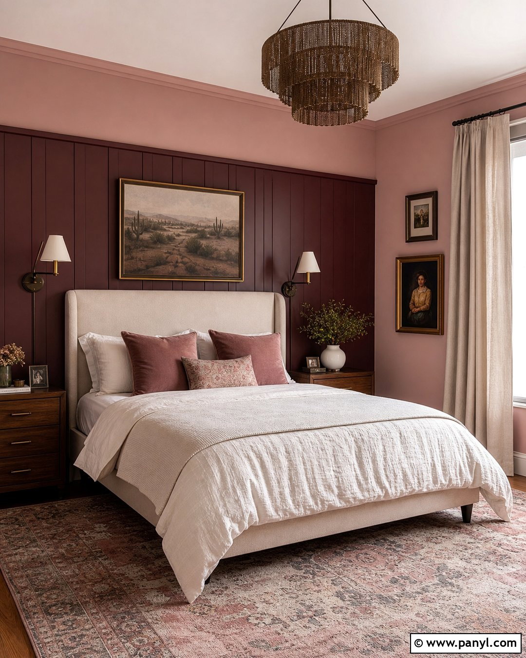Clay Pink And Burgundy Wall Color Combination - 25 Color Combination For Wall Ideas