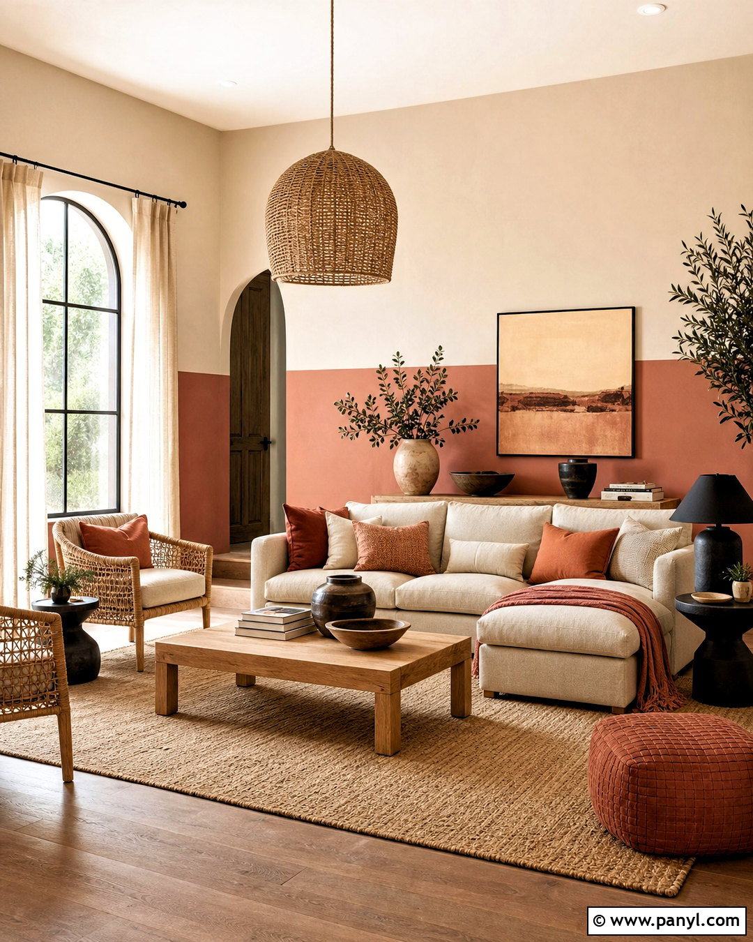Clay Pink And Linen Beige Living Room Walls - 20 2 tone living room walls paint colors