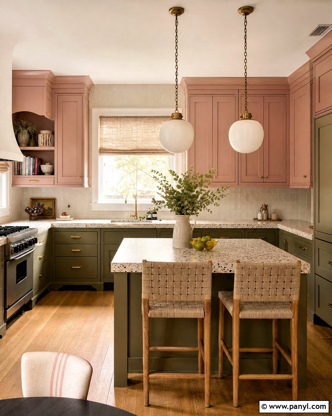 Clay Pink And Olive Kitchen Cabinets - 20 kitchen cabinets colour combinations