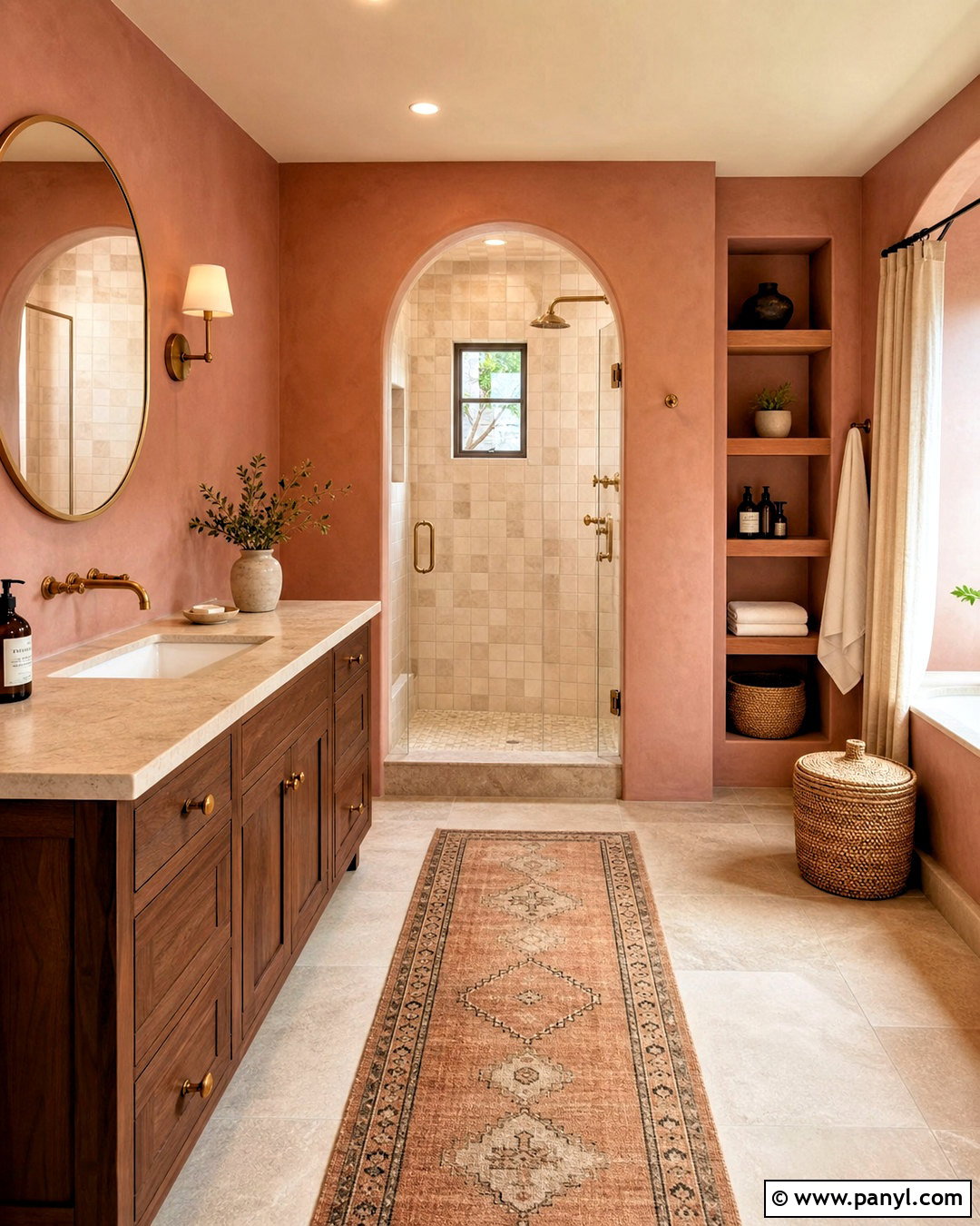 Clay Pink Bathroom - 20 pink bathroom paint ideas