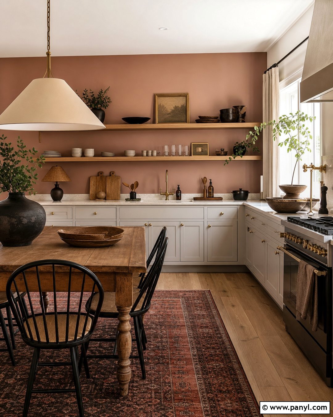 Clay Pink Kitchen Accent Wall - 30 kitchen accent wall color ideas
