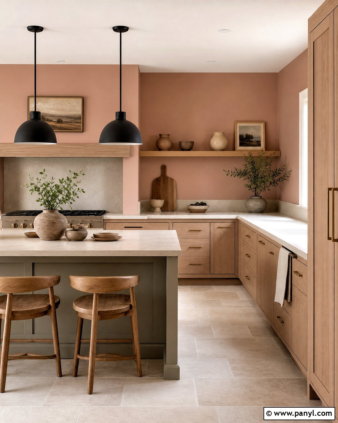 Clay Pink Kitchen Walls - 20 paint ideas for kitchen walls