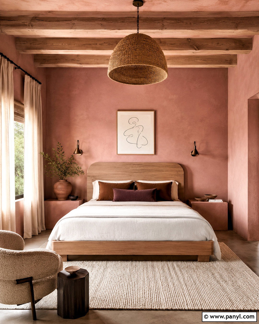 Clay Pink Limewash Bedroom - 20 limewash paint bedroom ideas