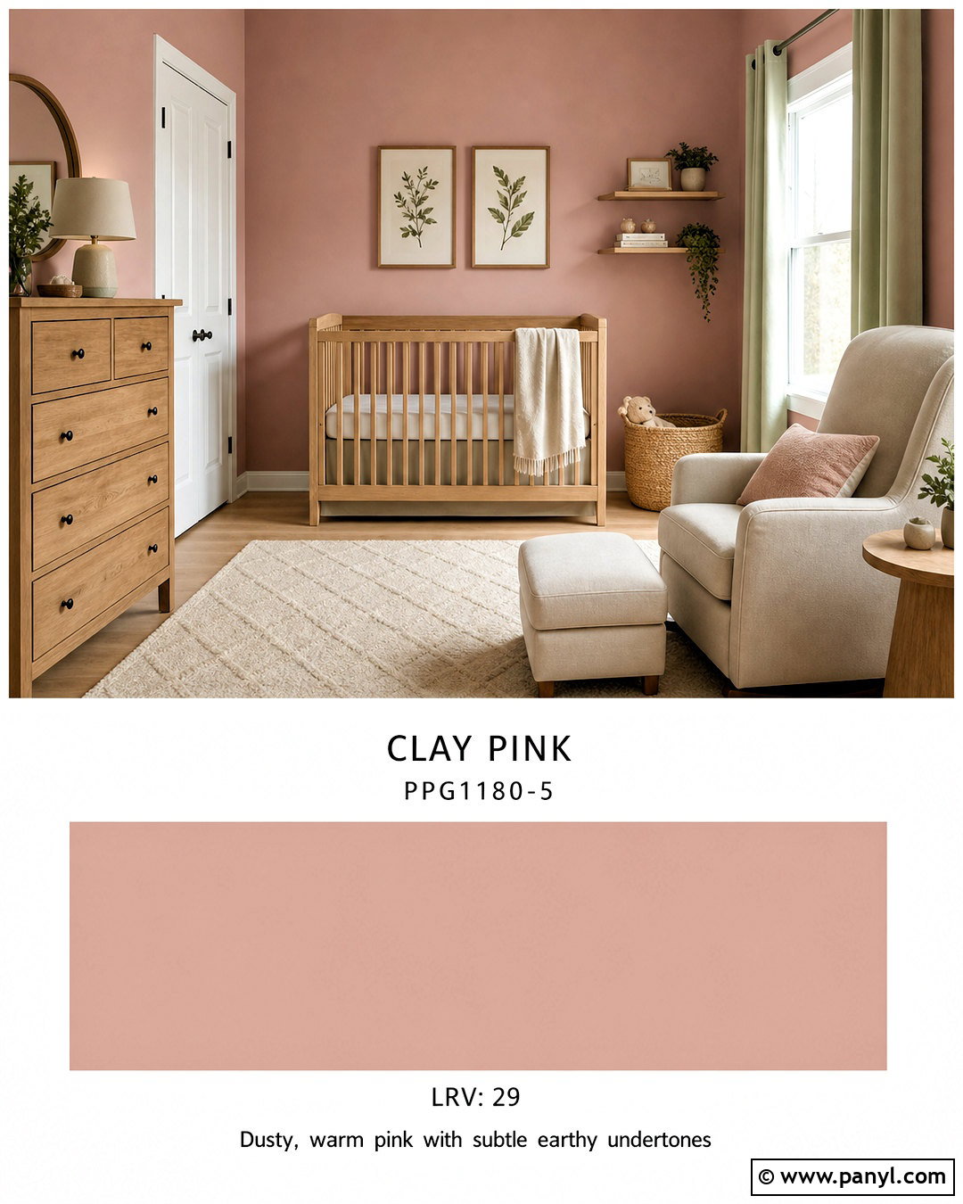 Clay Pink Nursery Paint Color - 20 room paint colour ideas