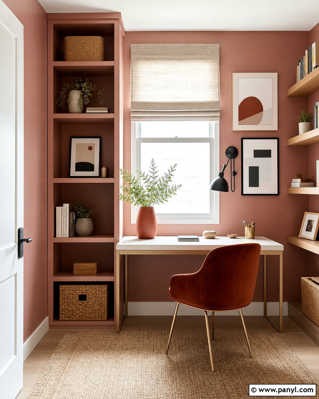 Clay Pink Wall Color For Small Home Office - 30 small room wall color ideas