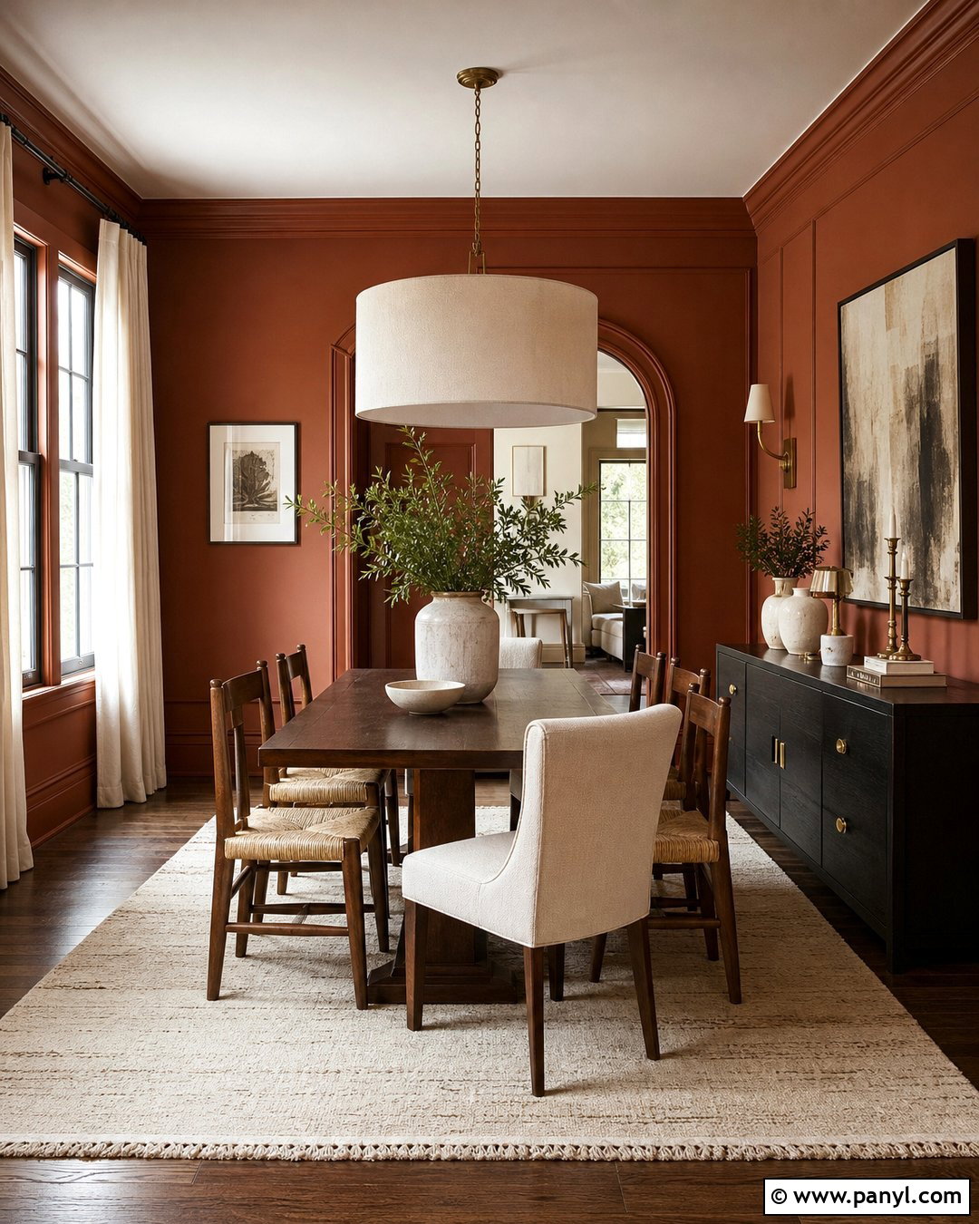Clay Red Dining Room Wall Color - 25 Elegant Wall Colors