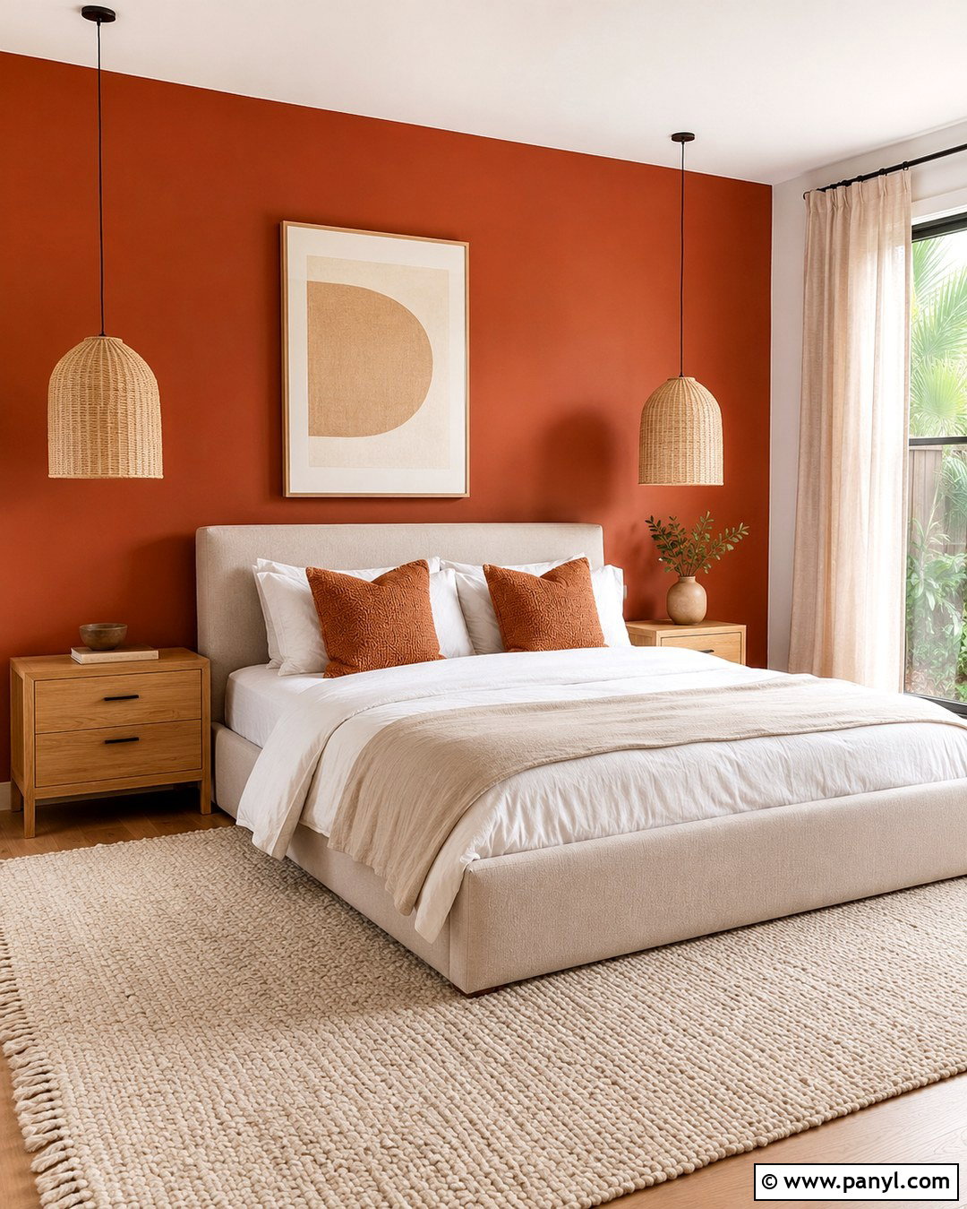 Clay Red Orange Accent Wall Bedroom - 20 Red Orange Accent Wall Ideas