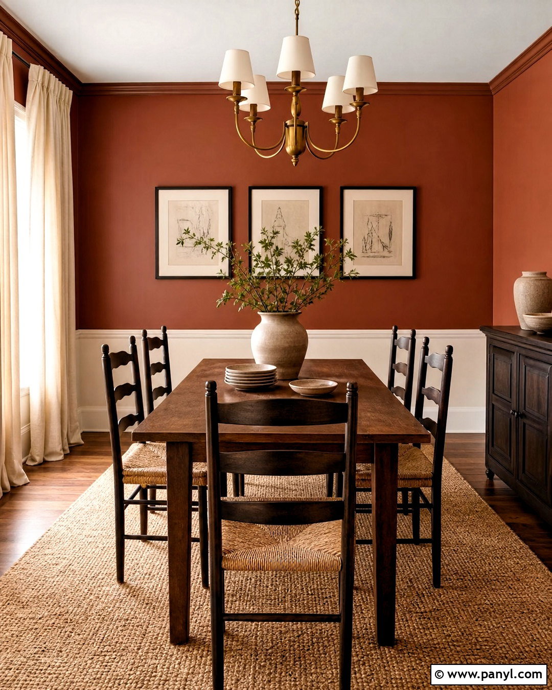 Clay Red Wall Color Dining Room - 20 wall color design ideas