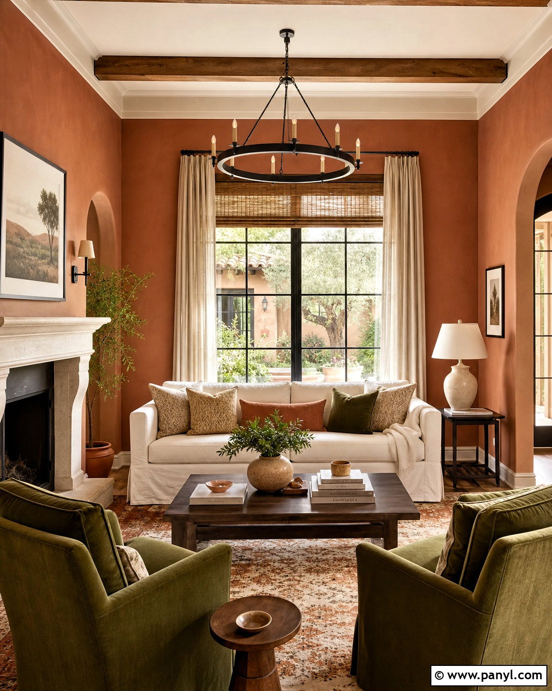 Clay Terracotta Family Room - 20 family room paint color ideas