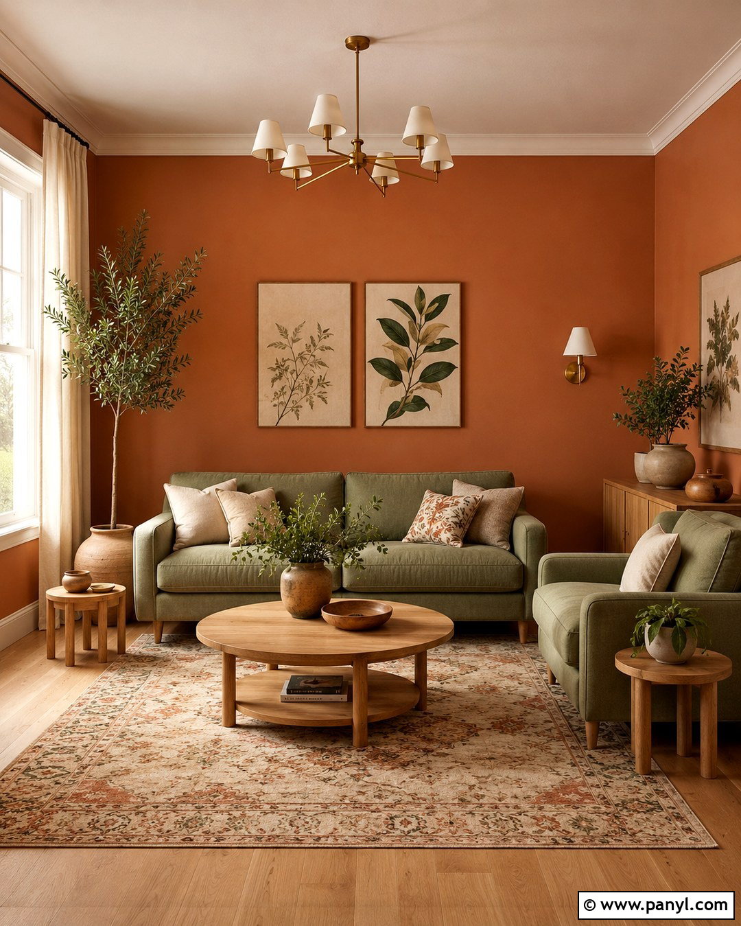 Clay Walls With Sage Green Decor - 20 Clay Color Painted Walls