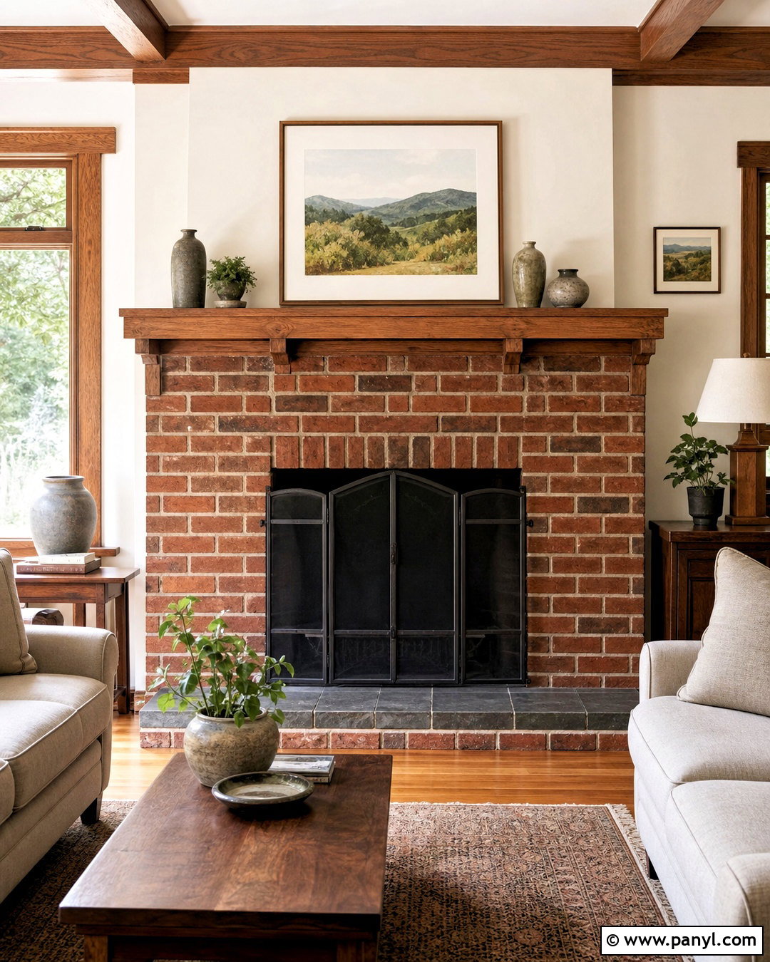 Clean Natural Brick Fireplace - 20 updating fireplace brick ideas