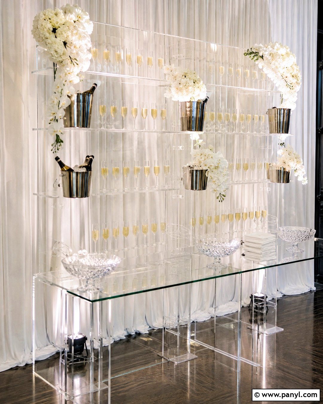 Clear Acrylic Prosecco Wall - 20 prosecco wall ideas