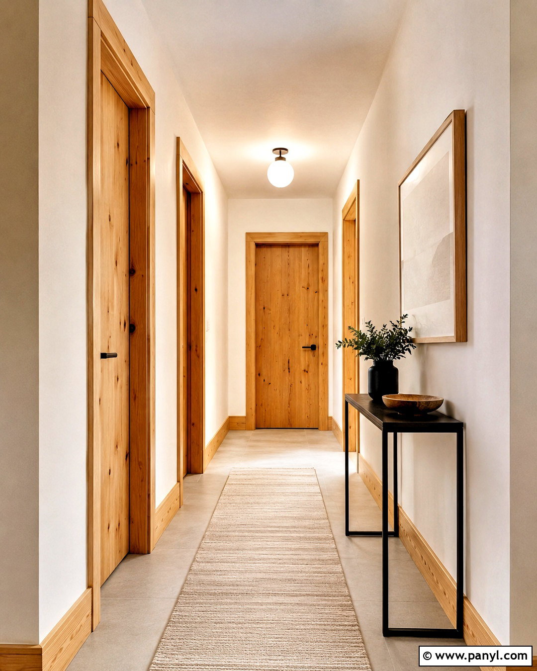 Clear Finished Pine Trim Minimalist Hallway - 20 pine trim interior ideas