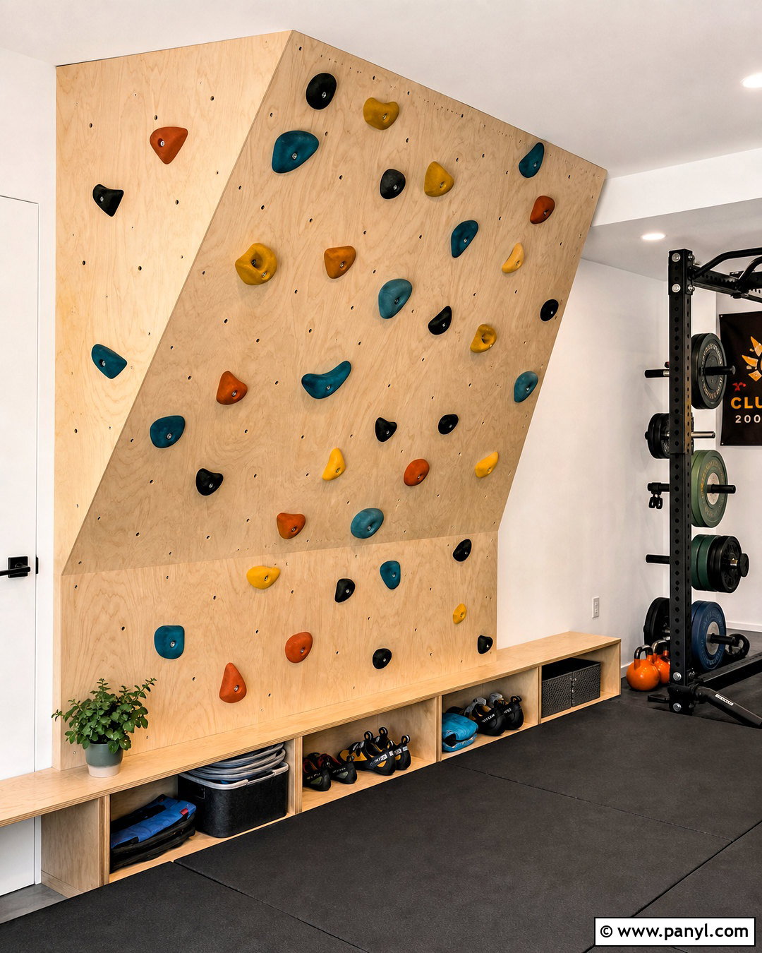 Climbing Home Gym Accent Wall - 20 home gym accent wall ideas