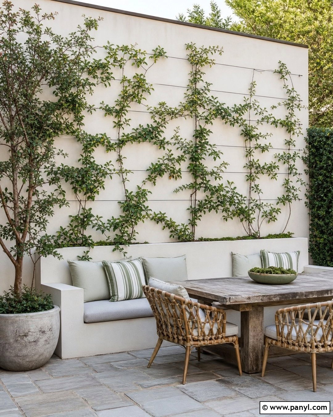Climbing Vine Outdoor Accent Wall - 35 Outdoor Accent Wall Ideas