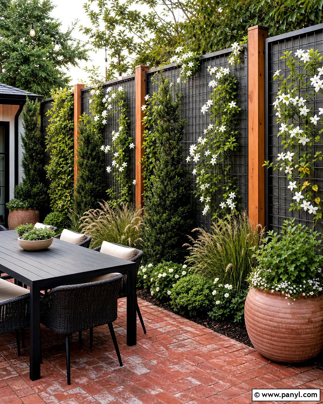 Climbing Vine Trellis Wall - 20 backyard wall design ideas
