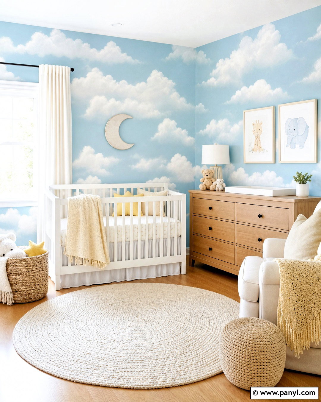 Cloud Accent Wall - 20 cute accent wall ideas