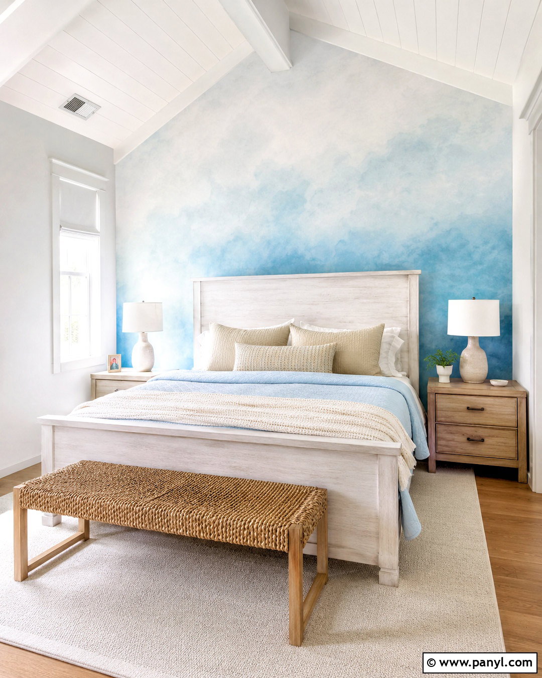 Cloud Blue Ombre Wallpaper Guest Bedroom - 20 blue ombre wallpaper ideas