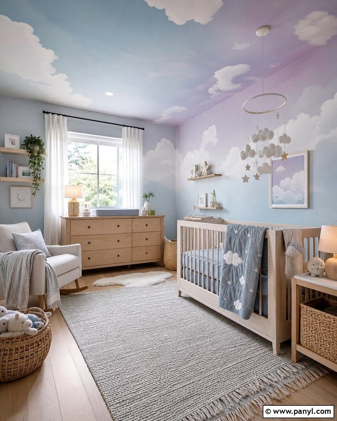 Cloud Pastel Ombre Wall - 20 Pastel Ombre Wall In Kids Room Ideas