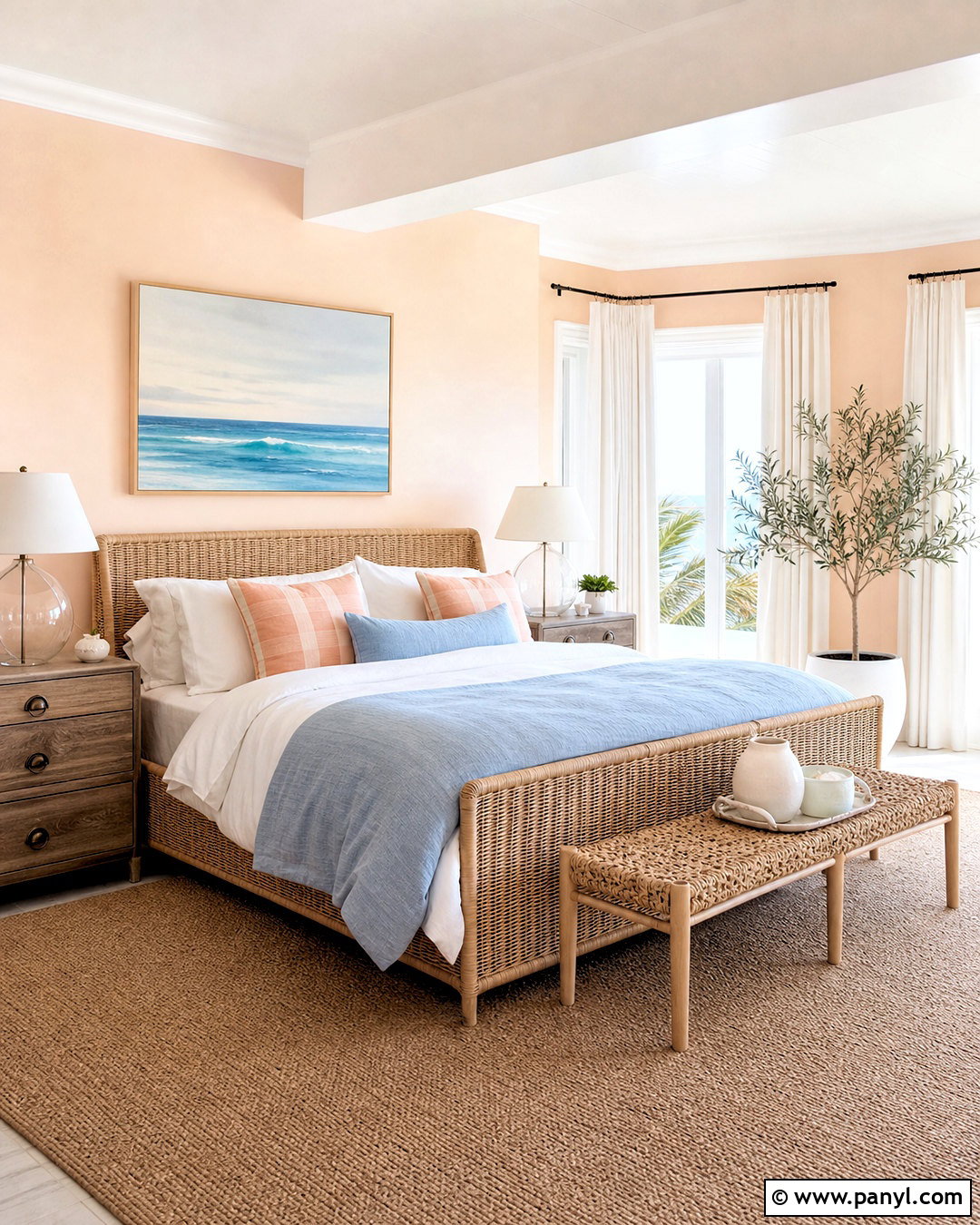 Coastal Apricot Bedroom - 20 apricot bedroom ideas