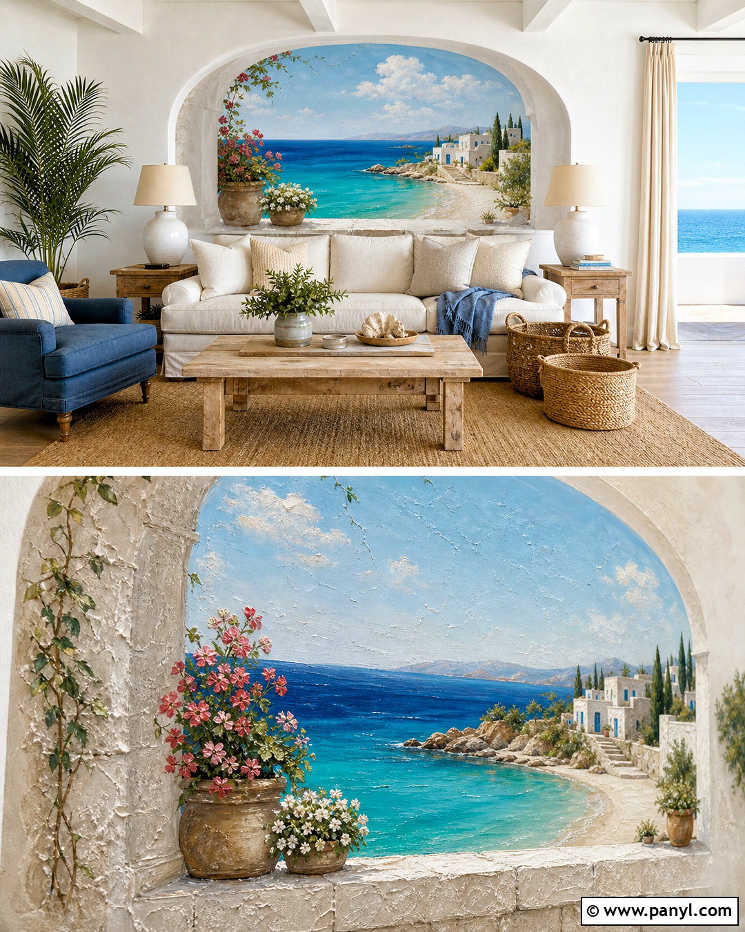 Coastal Archway 3D Wall Painting - 20 3d wall painting ideas living rooms