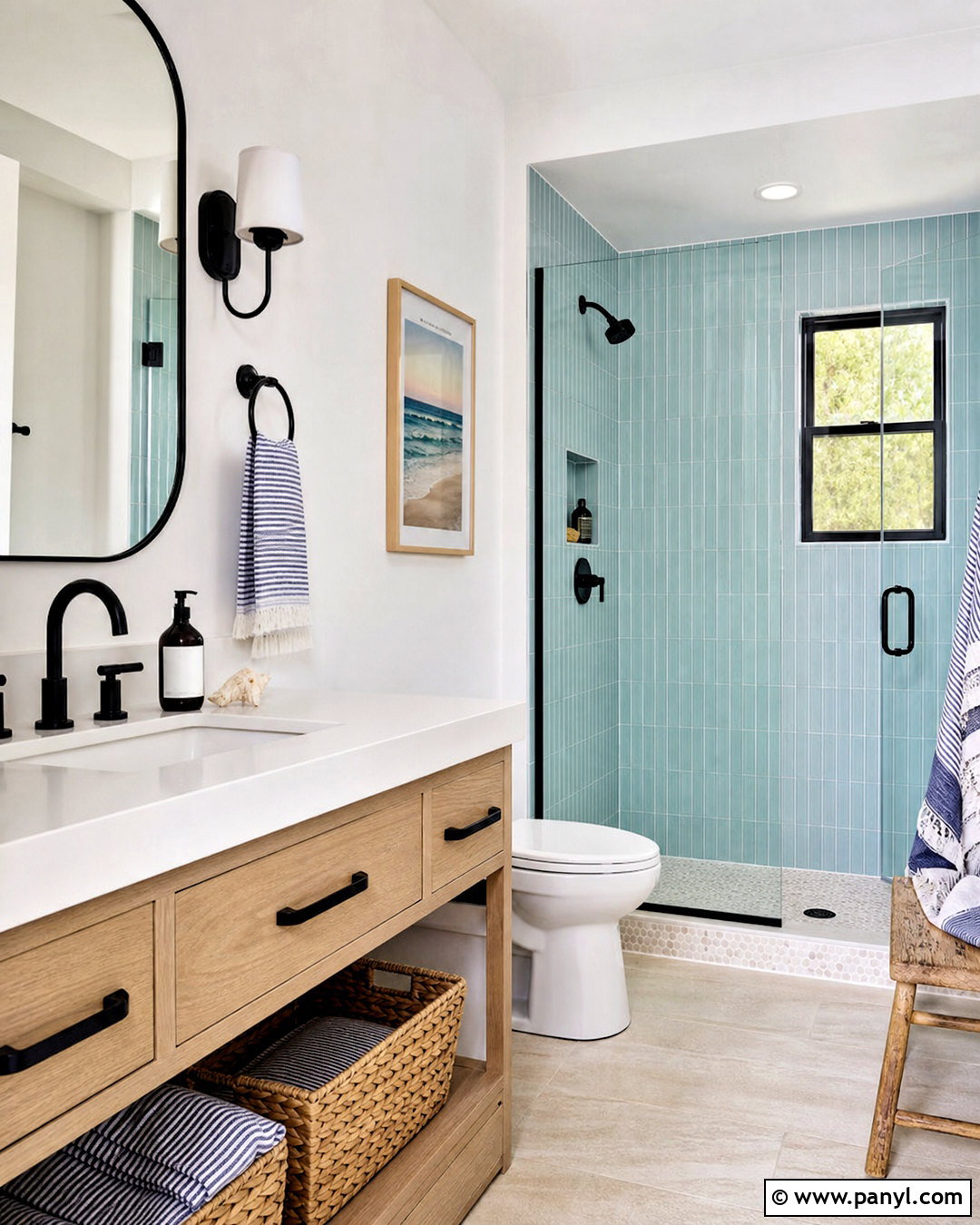 Coastal Bathroom With Black Accents - 20 bathroom with black accents
