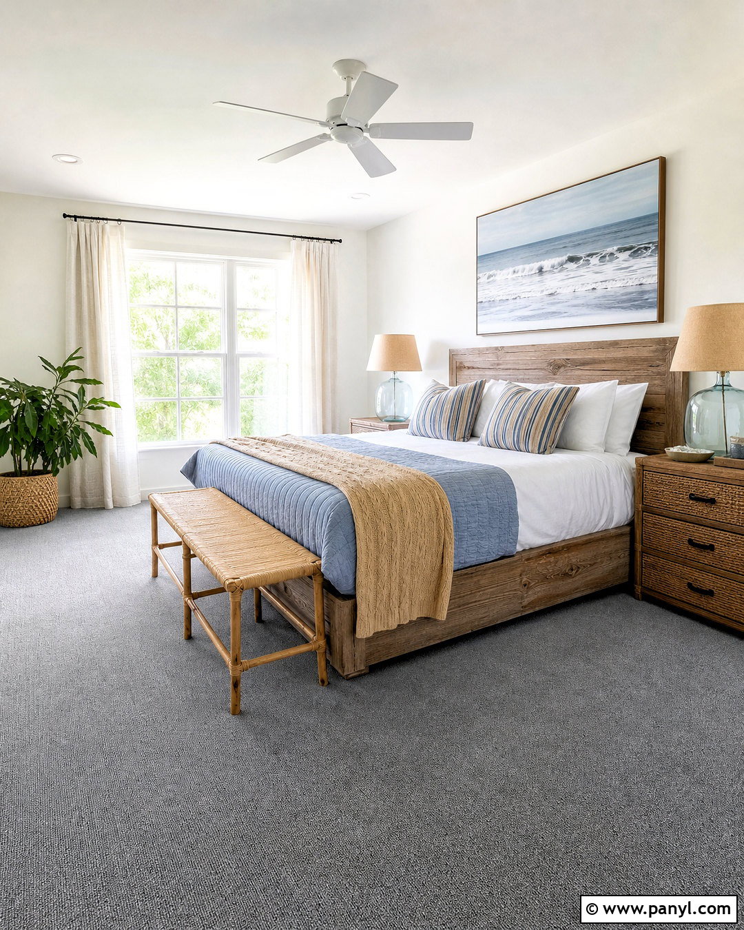 Coastal Bedroom With Grey Carpet - 20 bedroom ideas grey carpet ideas