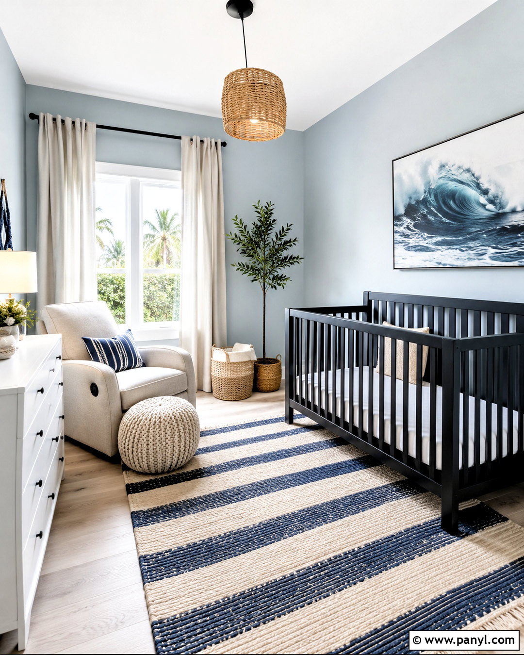 Coastal Black Crib Nursery - 20 black crib nursery ideas
