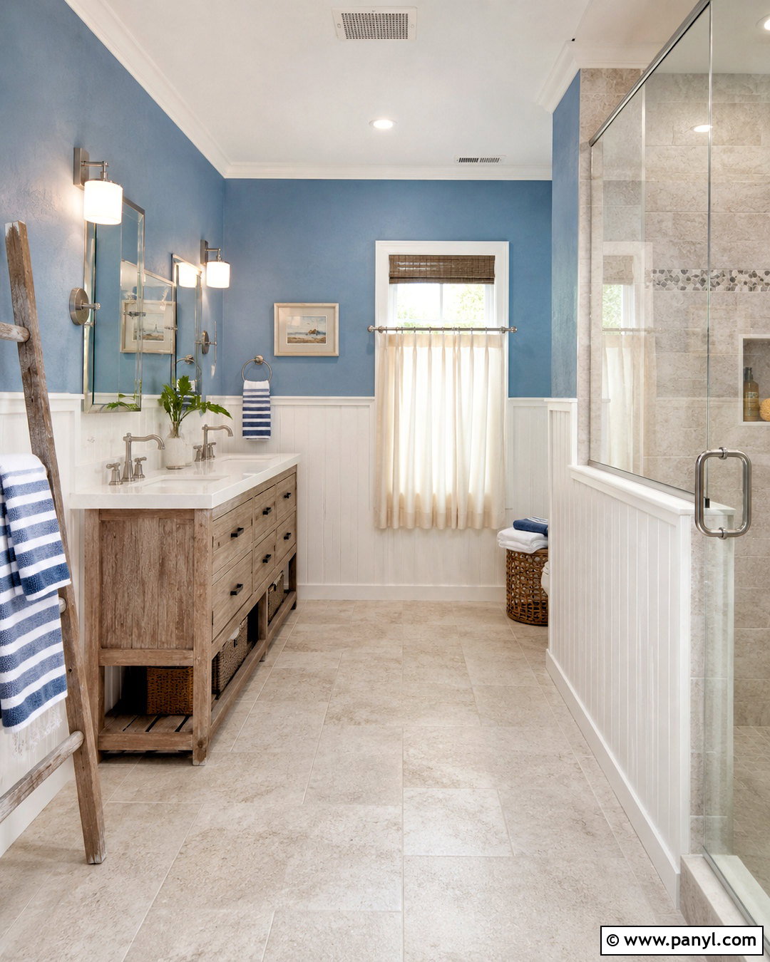 Coastal Blue Bathroom Walls - 40 bathroom wall color ideas