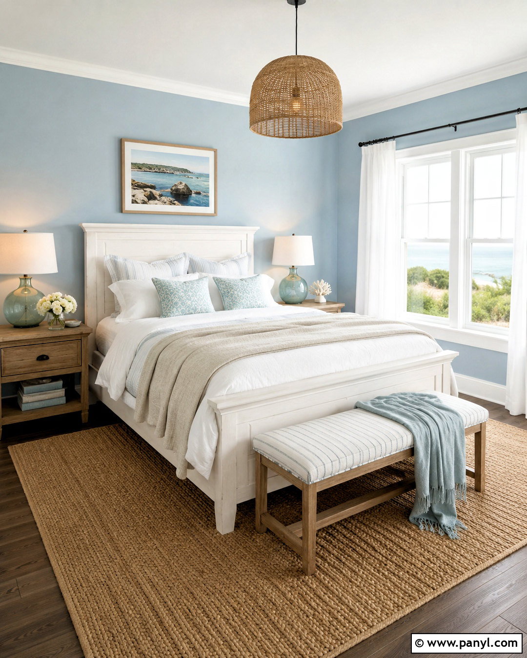 Coastal Blue Bedroom - 40 blue wall paint ideas