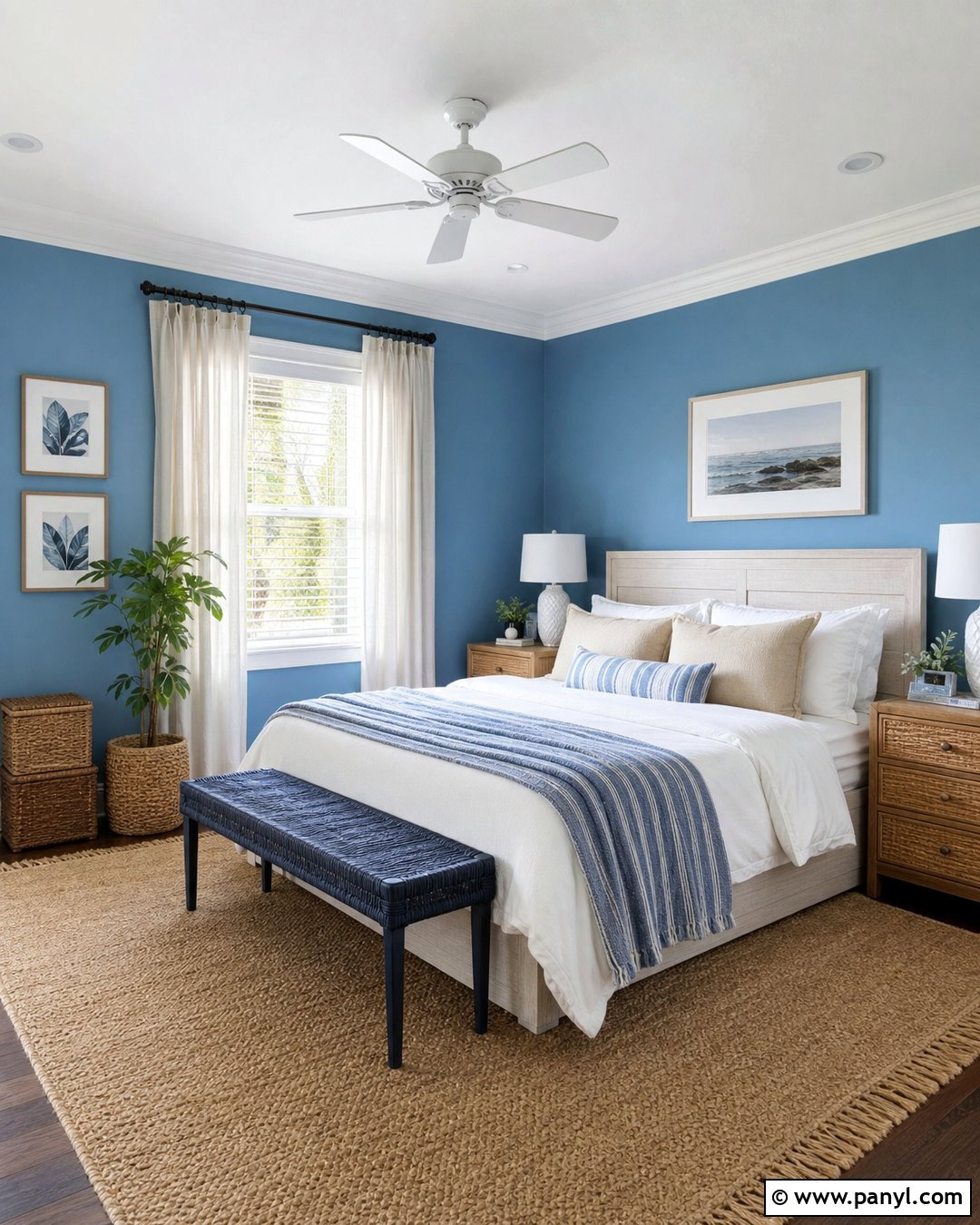 Coastal Blue Bedroom - 30 blue wall colors bedroom ideas