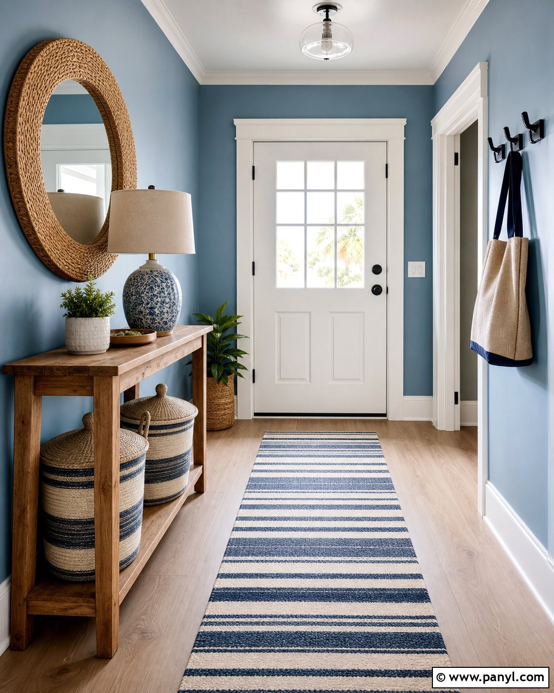 Coastal Blue Entryway Walls - 20 How To Paint Walls Blue Ideas