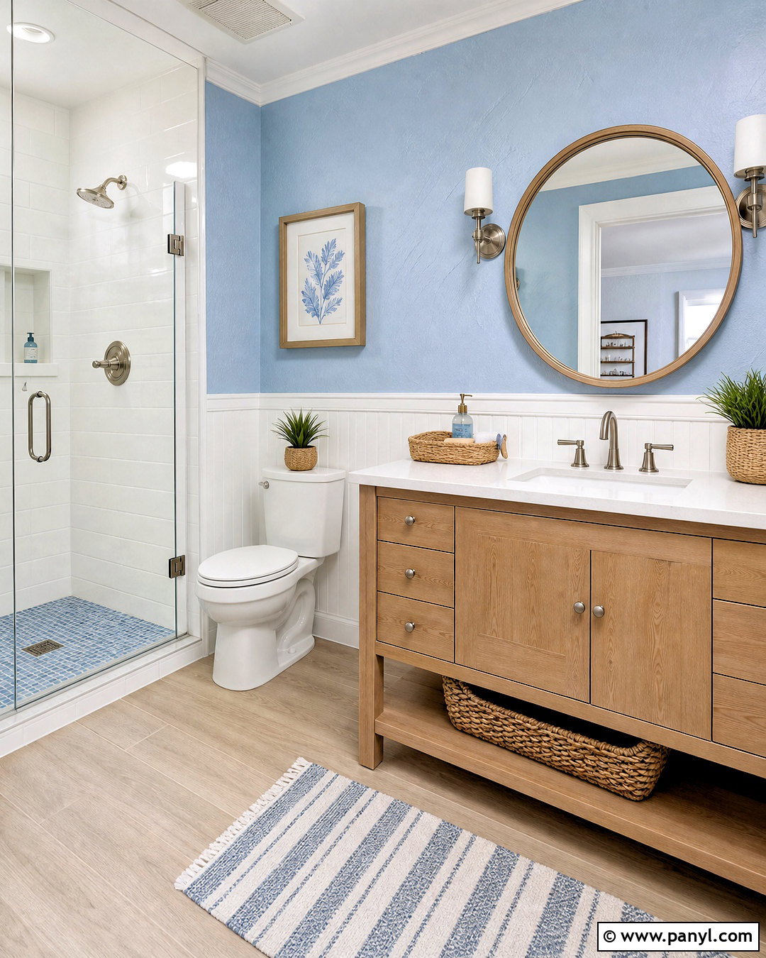 Coastal Blue Knockdown Texture Bathroom - 20 knockdown texture walls