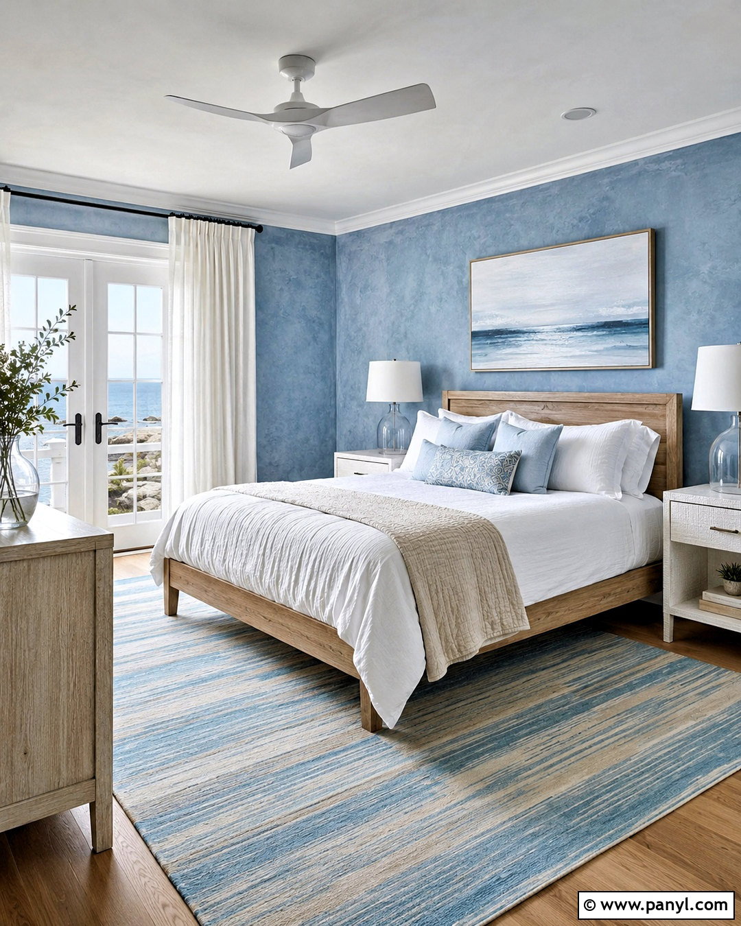 Coastal Blue Limewash Bedroom - 20 limewash walls bedroom ideas