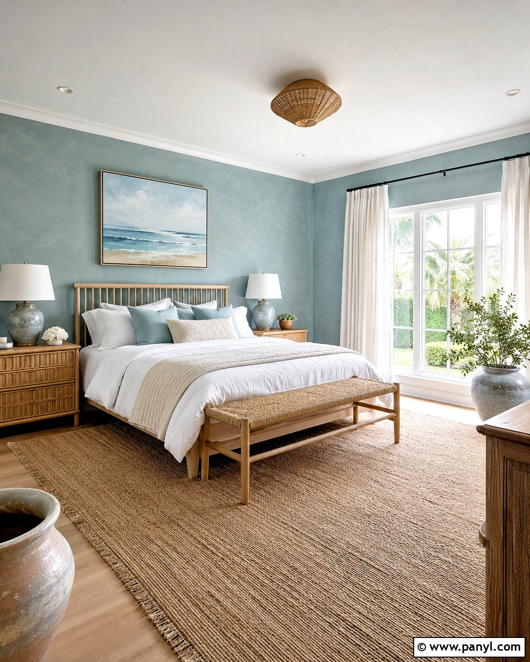 Coastal Blue Limewash Bedroom - 20 limewash paint bedroom ideas