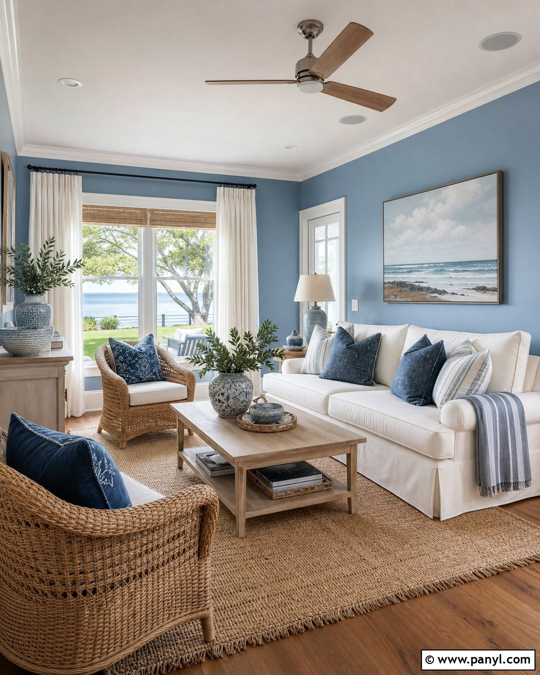 Coastal Blue Living Room Walls - 50 blue walls