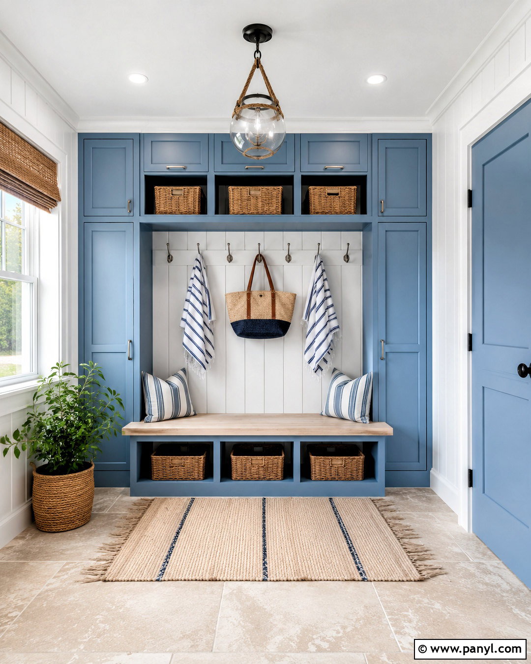Coastal Blue Mudroom - 20 blue mudroom ideas